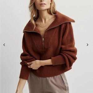 NWT Varley Mentone half zip knit